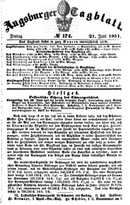 Augsburger Tagblatt Freitag 27. Juni 1851