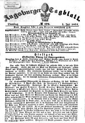 Augsburger Tagblatt Dienstag 1. Juli 1851