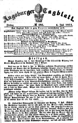 Augsburger Tagblatt Freitag 4. Juli 1851