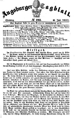 Augsburger Tagblatt Sonntag 6. Juli 1851