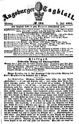 Augsburger Tagblatt Montag 7. Juli 1851