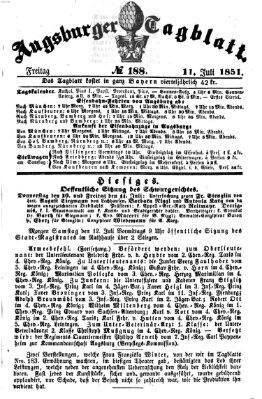 Augsburger Tagblatt Freitag 11. Juli 1851