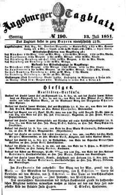 Augsburger Tagblatt Sonntag 13. Juli 1851