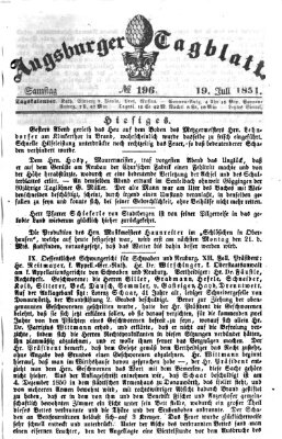 Augsburger Tagblatt Samstag 19. Juli 1851