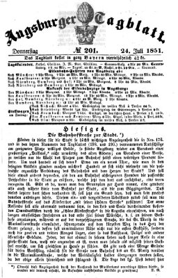 Augsburger Tagblatt Donnerstag 24. Juli 1851