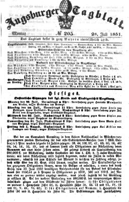 Augsburger Tagblatt Montag 28. Juli 1851