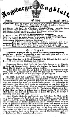 Augsburger Tagblatt Freitag 1. August 1851