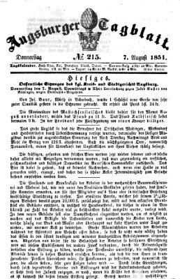 Augsburger Tagblatt Donnerstag 7. August 1851