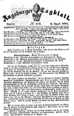 Augsburger Tagblatt Samstag 9. August 1851