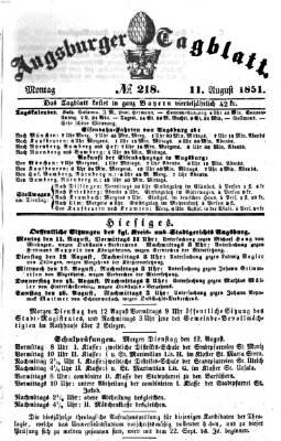 Augsburger Tagblatt Montag 11. August 1851