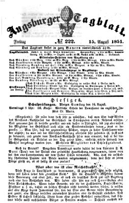 Augsburger Tagblatt Freitag 15. August 1851