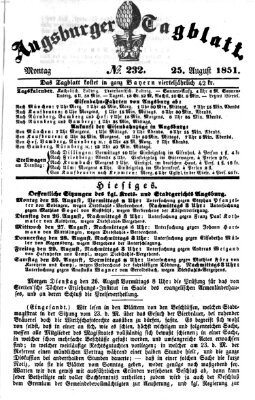 Augsburger Tagblatt Montag 25. August 1851