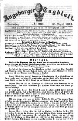 Augsburger Tagblatt Donnerstag 28. August 1851