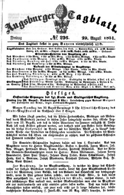 Augsburger Tagblatt Freitag 29. August 1851