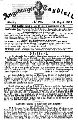 Augsburger Tagblatt Sonntag 31. August 1851