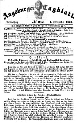 Augsburger Tagblatt Donnerstag 4. September 1851