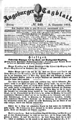 Augsburger Tagblatt Freitag 5. September 1851