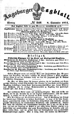 Augsburger Tagblatt Montag 8. September 1851