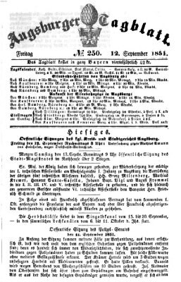 Augsburger Tagblatt Freitag 12. September 1851