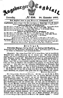 Augsburger Tagblatt Donnerstag 18. September 1851