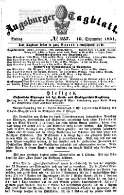 Augsburger Tagblatt Freitag 19. September 1851