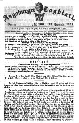 Augsburger Tagblatt Montag 22. September 1851