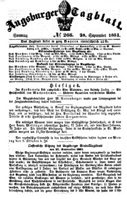 Augsburger Tagblatt Sonntag 28. September 1851