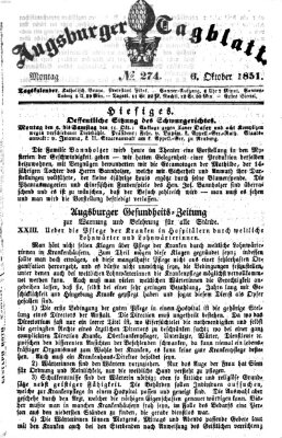 Augsburger Tagblatt Montag 6. Oktober 1851