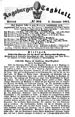 Augsburger Tagblatt Mittwoch 5. November 1851