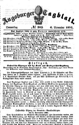 Augsburger Tagblatt Donnerstag 6. November 1851