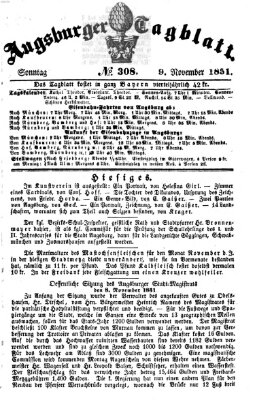 Augsburger Tagblatt Sonntag 9. November 1851