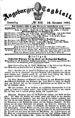 Augsburger Tagblatt Donnerstag 13. November 1851