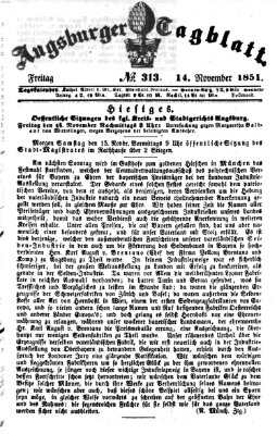 Augsburger Tagblatt Freitag 14. November 1851