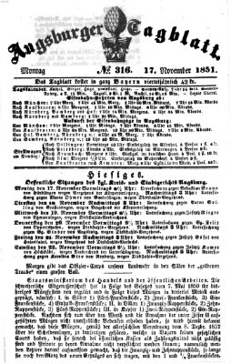 Augsburger Tagblatt Montag 17. November 1851