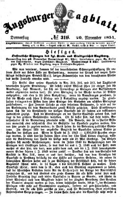 Augsburger Tagblatt Donnerstag 20. November 1851