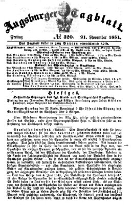 Augsburger Tagblatt Freitag 21. November 1851