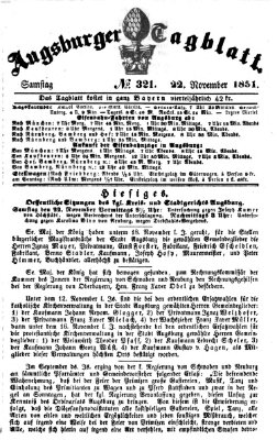 Augsburger Tagblatt Samstag 22. November 1851