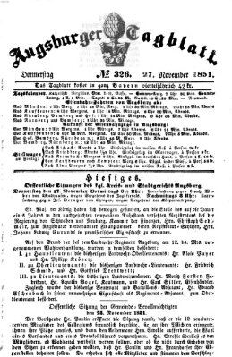 Augsburger Tagblatt Donnerstag 27. November 1851