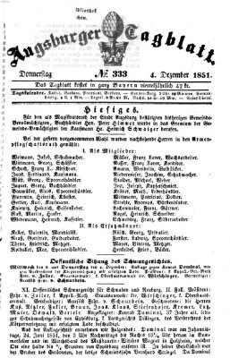 Augsburger Tagblatt Donnerstag 4. Dezember 1851