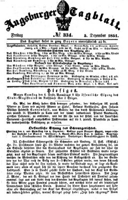 Augsburger Tagblatt Freitag 5. Dezember 1851