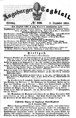 Augsburger Tagblatt Sonntag 7. Dezember 1851