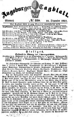 Augsburger Tagblatt Mittwoch 10. Dezember 1851