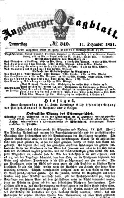 Augsburger Tagblatt Donnerstag 11. Dezember 1851