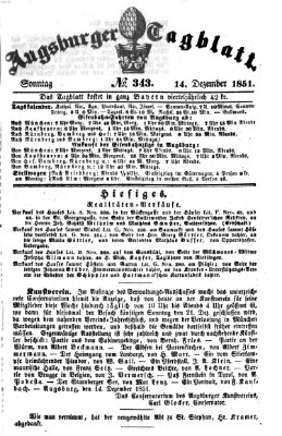 Augsburger Tagblatt Sonntag 14. Dezember 1851