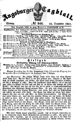 Augsburger Tagblatt Montag 15. Dezember 1851