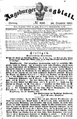 Augsburger Tagblatt Sonntag 28. Dezember 1851