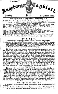 Augsburger Tagblatt Samstag 3. Januar 1852