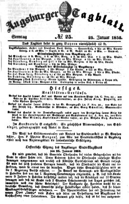 Augsburger Tagblatt Sonntag 25. Januar 1852