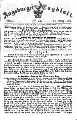 Augsburger Tagblatt Freitag 12. März 1852