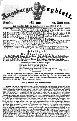 Augsburger Tagblatt Samstag 10. April 1852